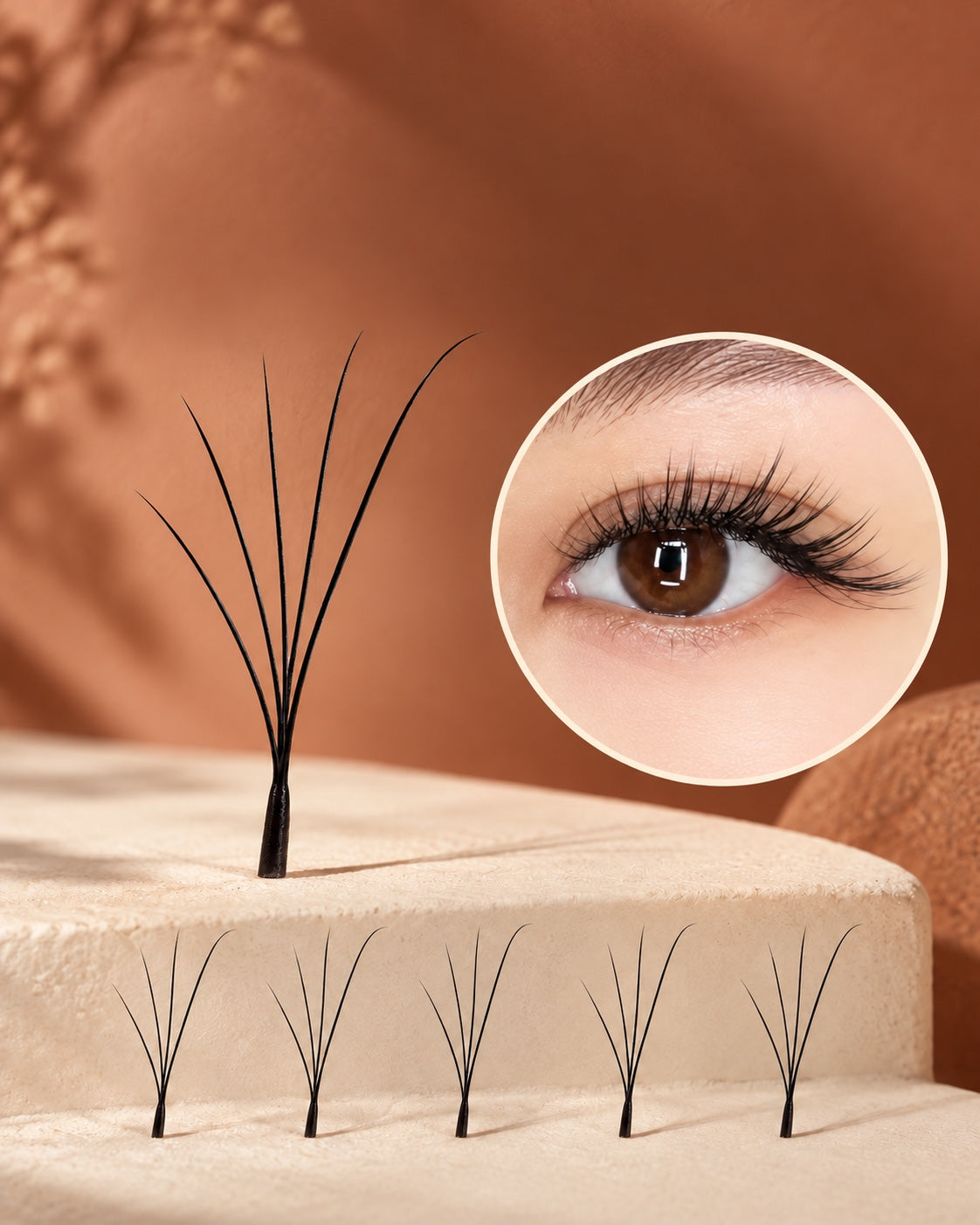 Forma de las fibras Arabian 4W y ejemplo del efecto en la mirada