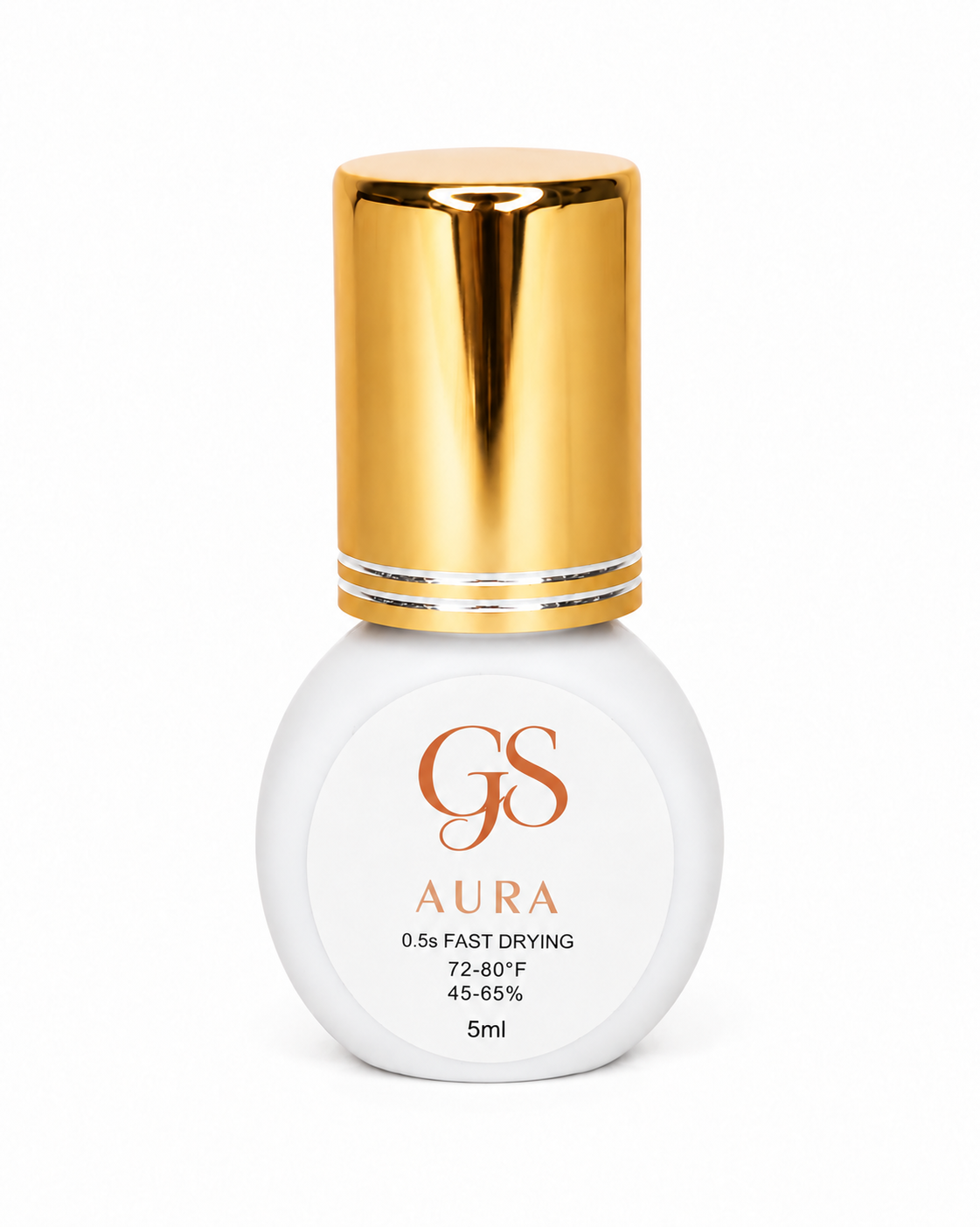 Adhesivo Aura con logo actual terracota de GS Beauty Depot